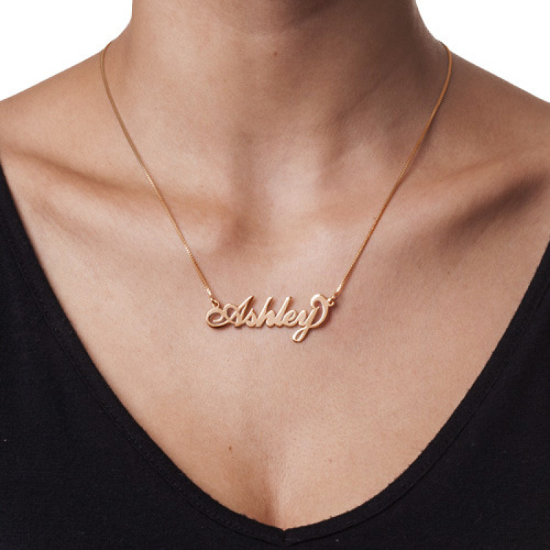 18ct Rose Gold Plated Silver Name Necklace 18ct rose gold plated silver personalised name necklace