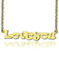 Gold I Love You Personalised Name Necklace Gold I Love You personalised name necklace pendant