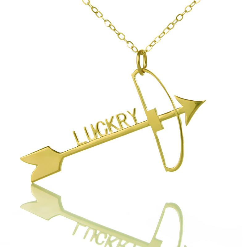 Personalised Arrow Cross Name Necklace Personalised arrow cross name necklace pendant