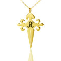 Gold Plated 925 Silver St James Cross Initial Necklace Gold plated 925 silver St James cross initial necklace