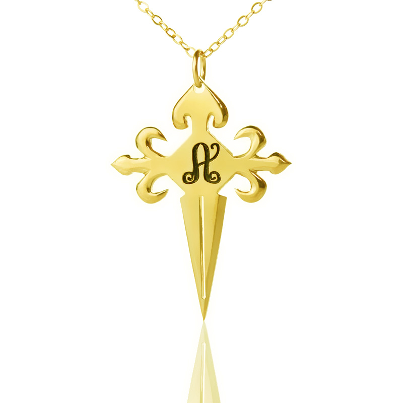Gold Plated 925 Silver St James Cross Initial Necklace Gold plated 925 silver St James cross initial necklace