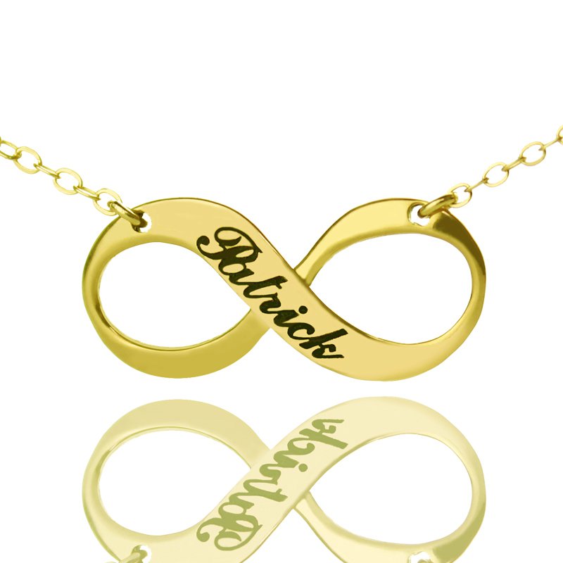 Personalised Infinity Name Necklace Personalised infinity symbol necklace with engraved name