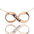 18ct Rose Gold Plated Engraved Infinity Necklace 18ct rose gold plated engraved infinity name necklace