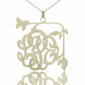 Custom Butterfly Script Monogram Necklace Custom butterfly script monogram necklace pendant
