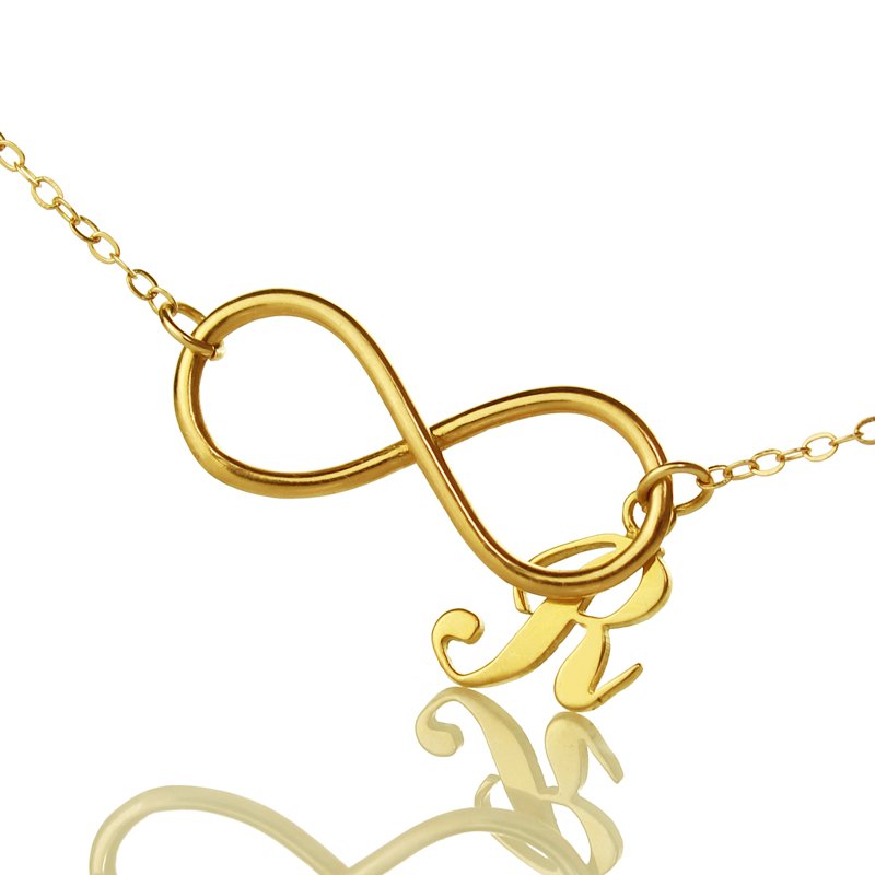 Infinity Knot Initial Necklace with 18ct Gold Plating Infinity knot initial necklace with 18ct gold plating