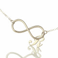 Personalised infinity necklace with an initial letter charm