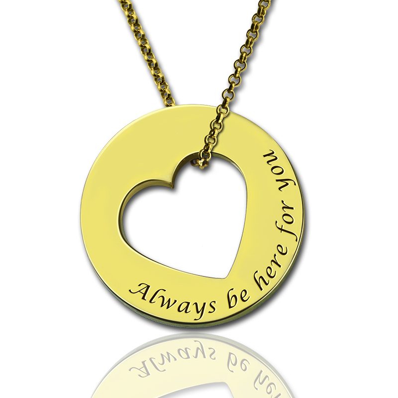 Always Be Here For You Promise Necklace Personalised cut-out heart promise necklace