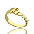 Custom Carrie Name Ring 18ct Gold Plated Custom Carrie-style cut-out name ring
