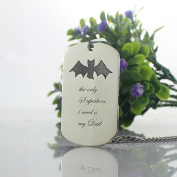 Man's Dog Tag Bat Name Necklace Man's Dog Tag Bat Name Necklace