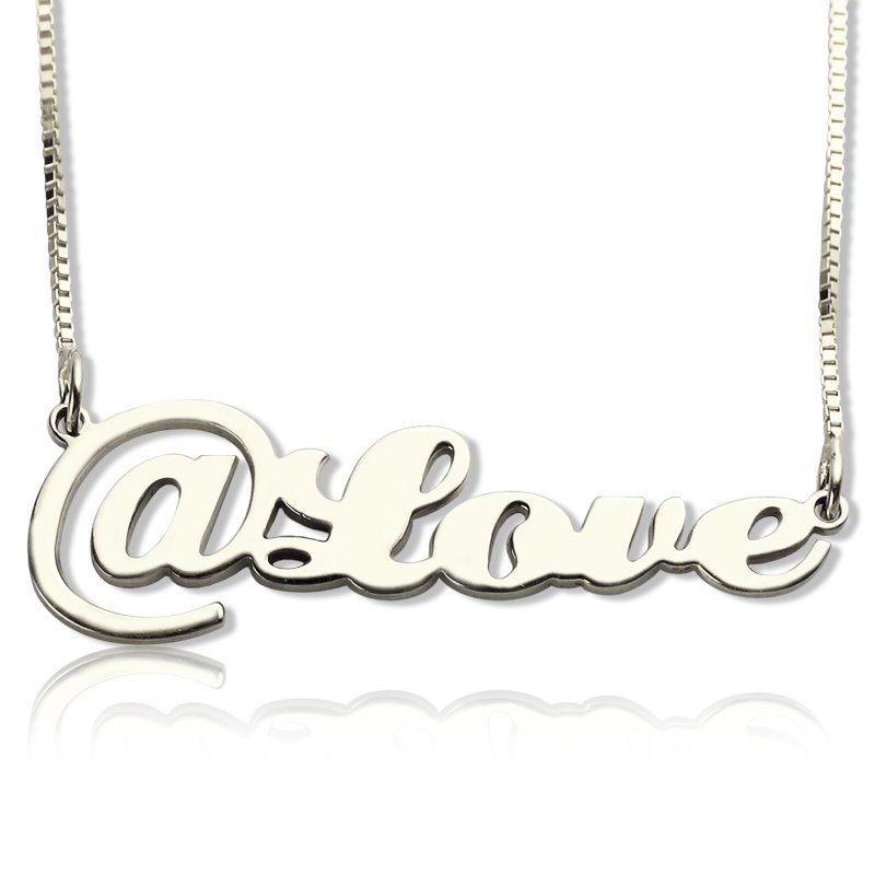 Personalised @ Symbol Name Necklace Personalised name necklace featuring an @ symbol