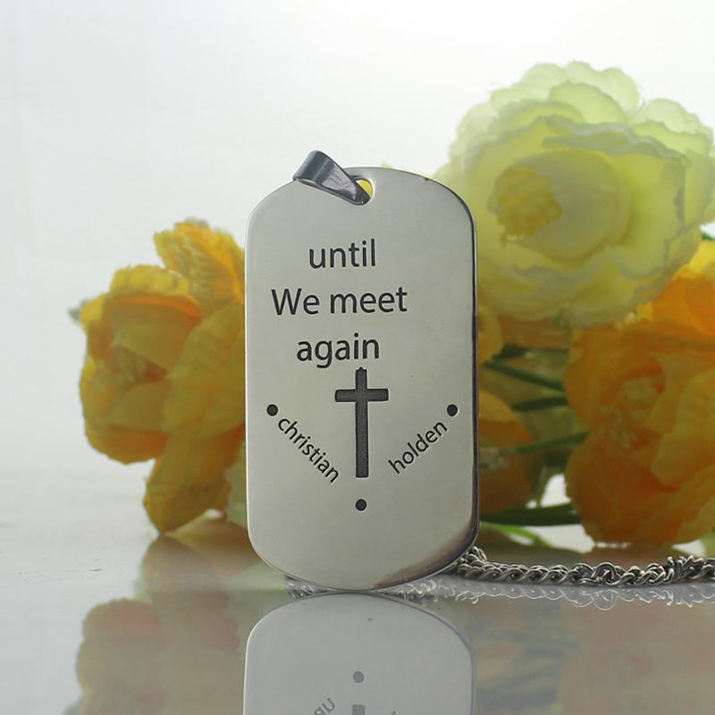 Remembrance Dog Tag Name Necklace Remembrance dog tag name necklace product view