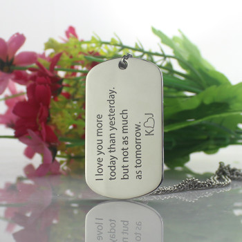 Love Song Dog Tag Name Necklace Love Song Dog Tag Name Necklace
