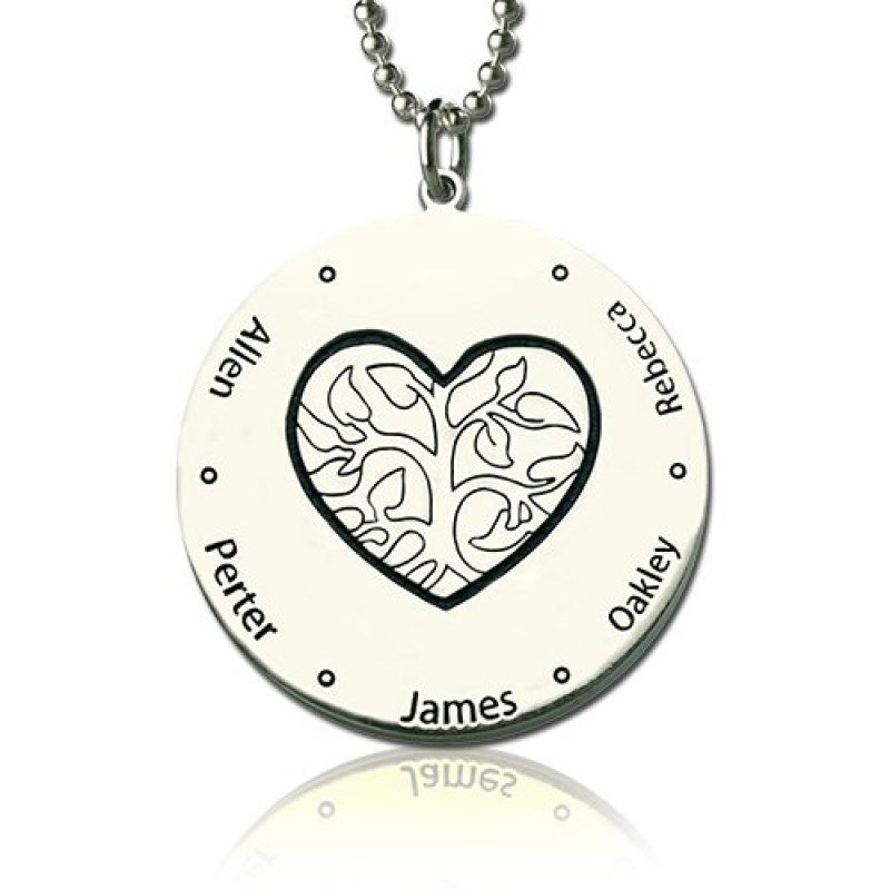 Engraved Family Tree Necklace Personalised family tree necklace with engraved names