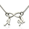 Personalised infinity necklace with double initials