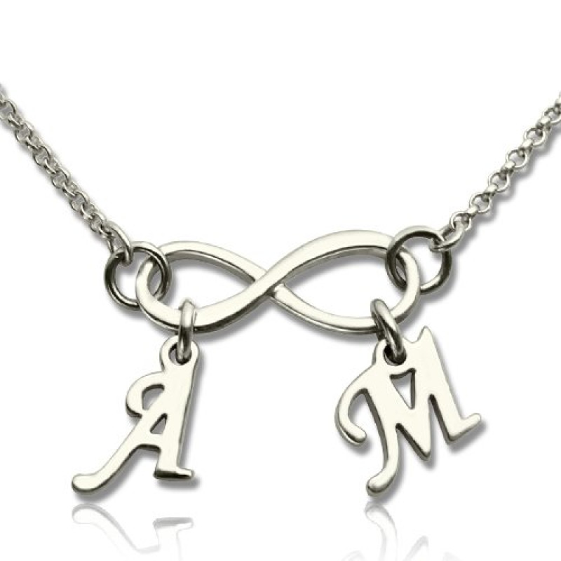 Personalised infinity necklace with double initials