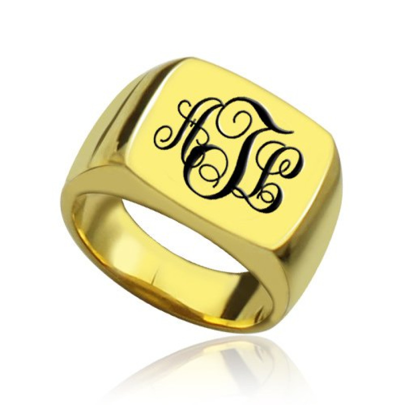 Custom Monogram Signet Ring Custom monogram signet ring product image