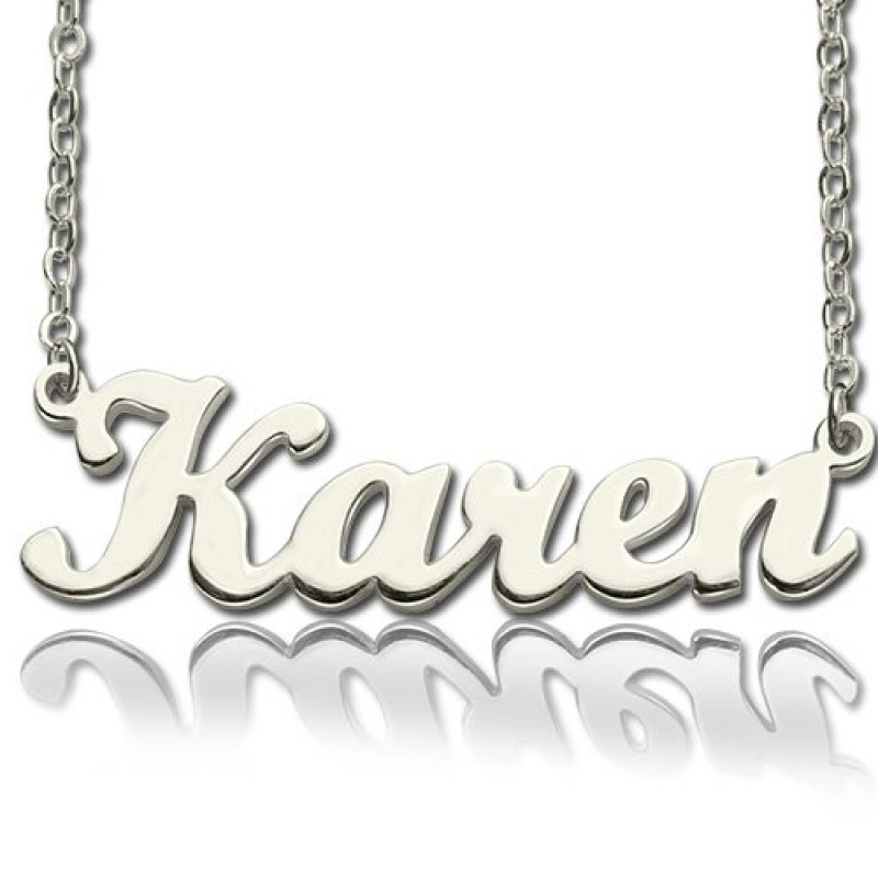 Personalised Script Name Necklace Sterling Silver Personalised script name necklace in sterling silver