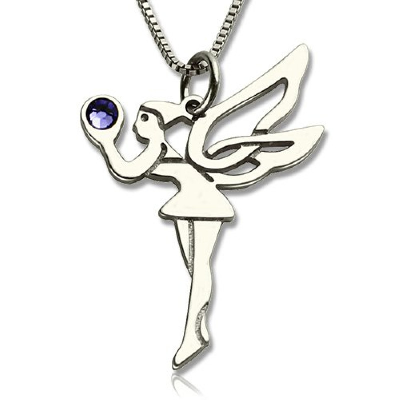 Personalised fairy birthstone necklace for girls