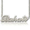 Sterling Silver Full Birthstone Carrie Name Necklace Personalised Carrie name necklace with birthstone detailing