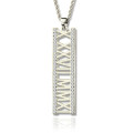Roman Numeral Vertical Birthstone Necklace Personalised Roman numeral vertical necklace with birthstone option