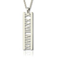 Personalised Roman Numeral Date Necklace in Sterling Silver Sterling silver personalised Roman numeral date necklace