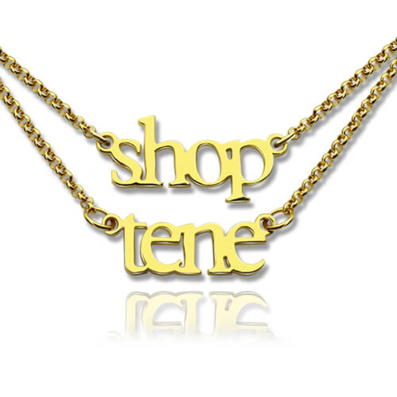 Double Layer Mini Personalised Name Necklace Double-layer mini personalised name necklace