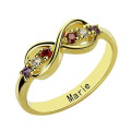 Gold Plated Infinity Promise Ring with Birthstones Gold plated infinity promise ring with birthstones