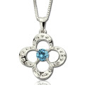 Four-leaf clover birthstone necklace
