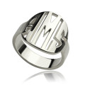 Personalised Cut-Out Block Monogram Ring Personalised cut-out block monogram ring in sterling silver