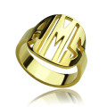 Personalised Block Circle Monogram Ring Personalised block circle monogram ring