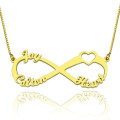 Personalised heart infinity necklace with space for one to three names
