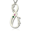 Double Name Birthstone Infinity Necklace Personalised double name birthstone infinity necklace