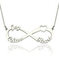 Heart Infinity Necklace with 1–3 Names Personalised heart infinity necklace with names