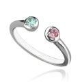 Dual Birthstone Cuff Ring Dual birthstone cuff ring
