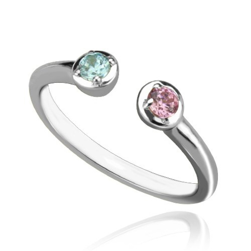 Dual Birthstone Cuff Ring Dual birthstone cuff ring