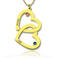 Personalised Heart in Heart Name Necklace Personalised Heart in Heart birthstone name necklace