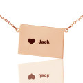 Custom Colorado State Heart Name Necklace Custom Colorado state-shaped heart name necklace