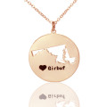 Custom Maryland State Name Necklace Custom Maryland state name necklace with heart detail