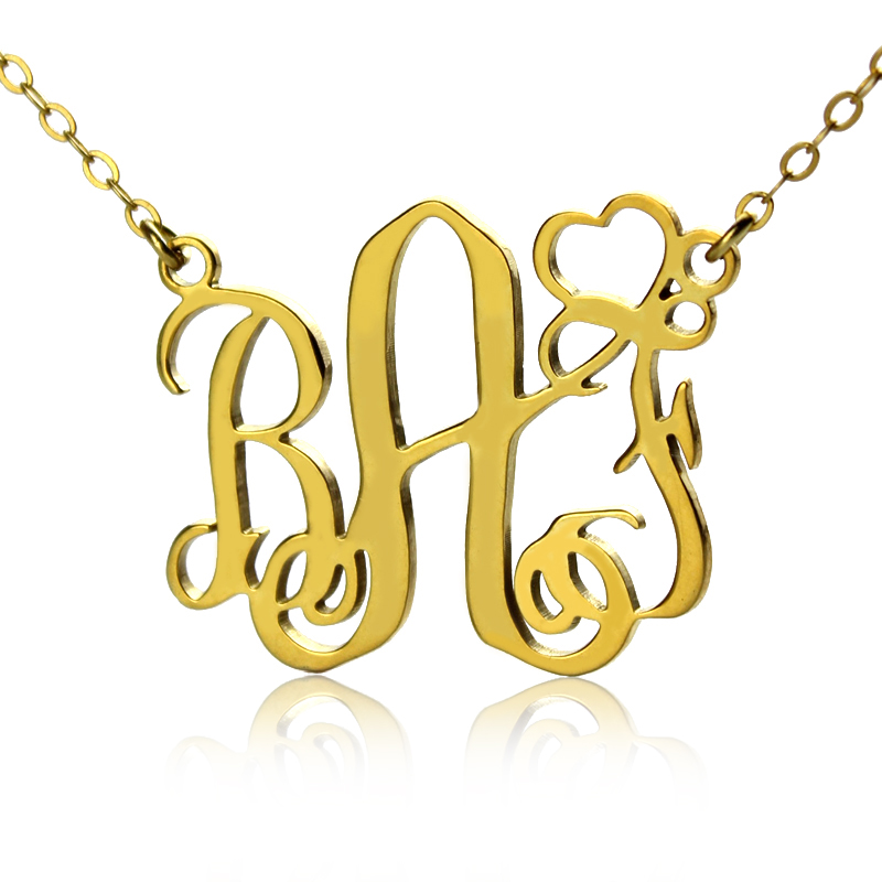 Personalised 18ct Solid Gold Love Monogram Necklace Personalised 18ct solid gold monogram love necklace
