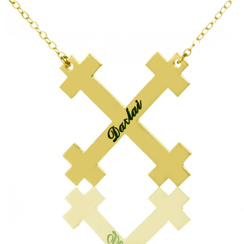 Julian Cross Name Necklace Personalised Julian cross name necklace