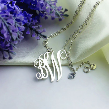 Personalised 2 Initial Monogram Necklace Sterling Silver Personalised 2 Initial Monogram Necklace Sterling Silver