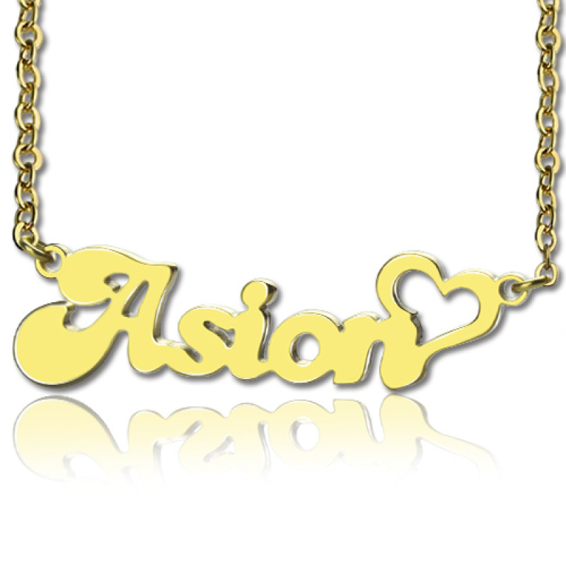 Personalised name necklace with a heart detail