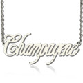 Solid White Gold Personalised Champagne Font Name Necklace Solid white gold personalised Champagne font name necklace