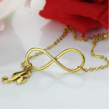 Infinity Knot Initial Necklace 18ct Gold plating Infinity Knot Initial Necklace 18ct Gold plating