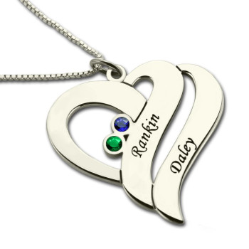 Two Hearts Forever One Necklace Sterling Silver Two Hearts Forever One Necklace Sterling Silver