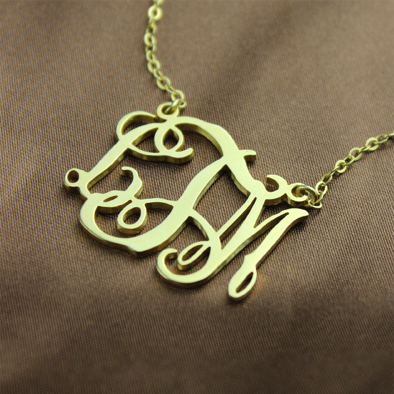 Cut-Out Taylor Swift Monogram Necklace 18ct Gold Plated Cut-out personalised monogram necklace with initial pendant