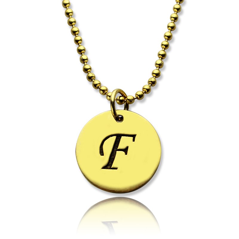 Personalised Initial Charm Disc Necklace Personalised initial charm disc necklace product image