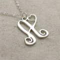 Custom Heart Initial Monogram Necklace Custom heart initial monogram necklace product image