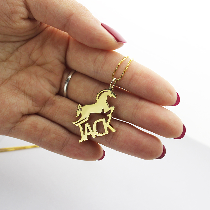 Kids Horse Name Necklace Personalised kids horse name necklace product image