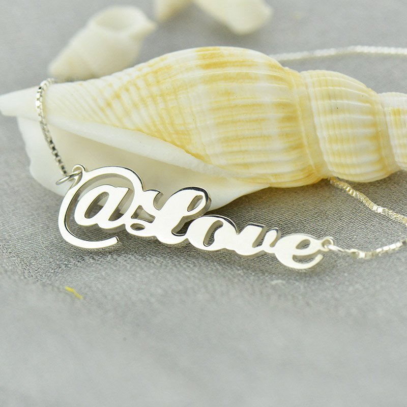 Personalised @ Symbol Name Necklace Personalised name necklace with an @ symbol